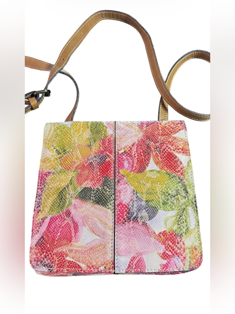 Patricia Nash Granada Spring Multi Italian Leather Crossbody Bag